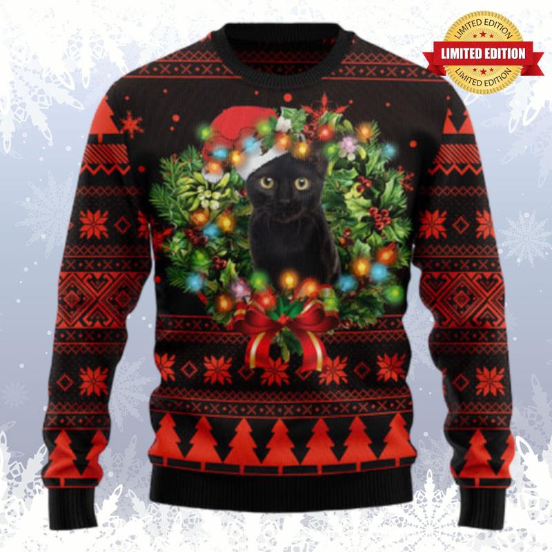 Cute Black Cat Ugly Sweaters For Men Women