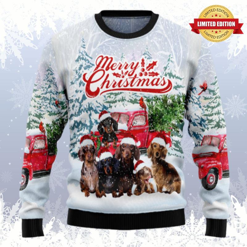 Dachshund Merry Christmas TG5115 Ugly Christmas Sweater Ugly Sweaters For Men Women