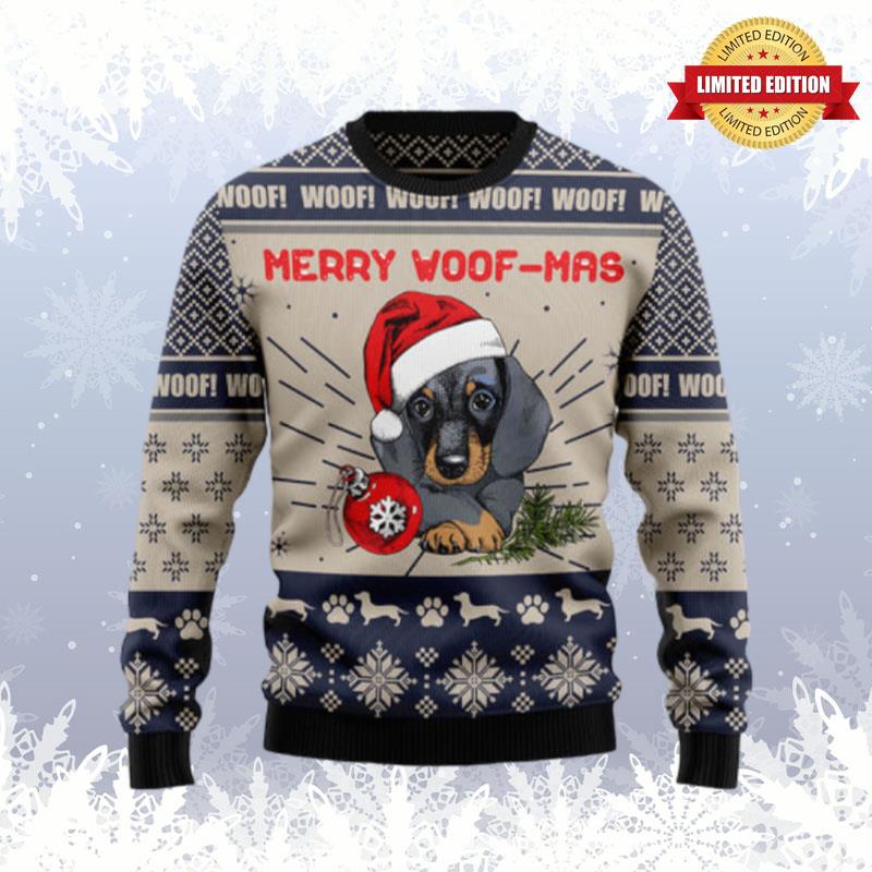 Dachshund Merry Woofmas Ugly Sweaters For Men Women