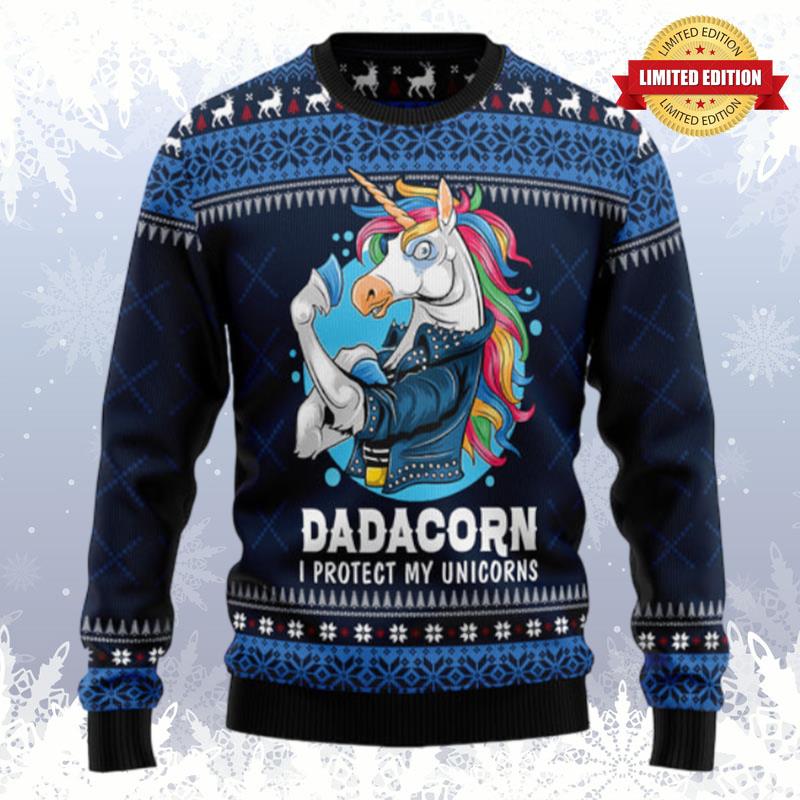 Dadacorn Protector Of My Unicorns Ugly Sweaters For Men Women