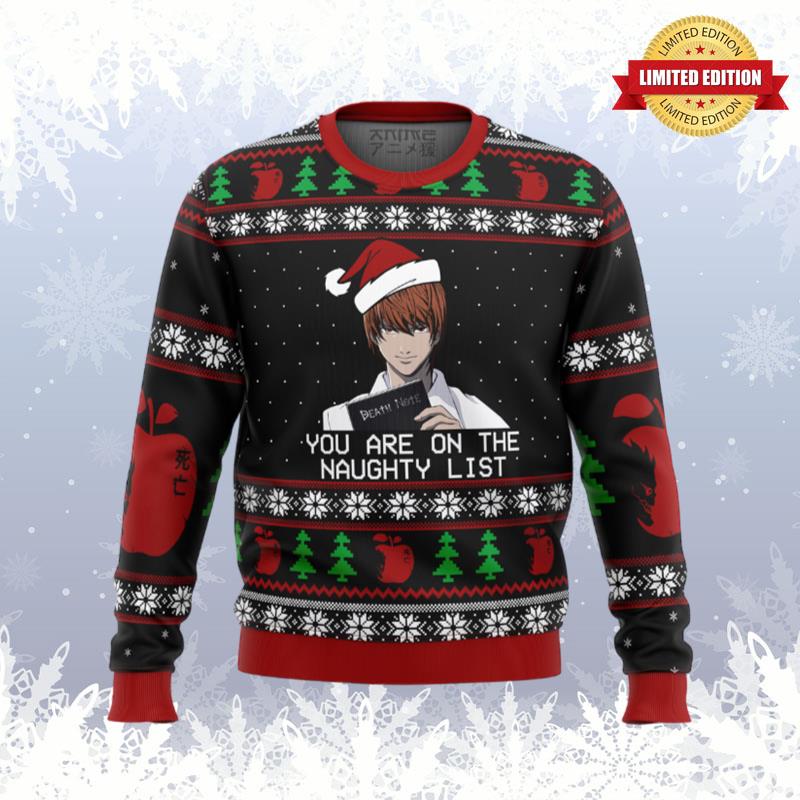 Death Note Naughty List Ugly Sweaters For Men Women