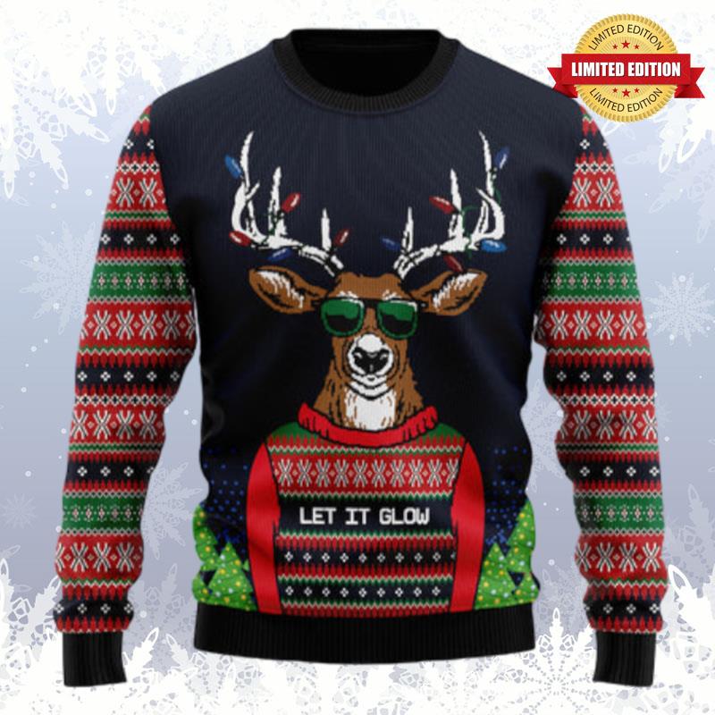 Deer Let It Glow Ugly Sweaters For Men Women