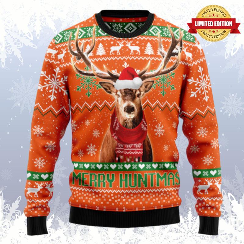 Deer Merry Huntmas Ugly Sweaters For Men Women