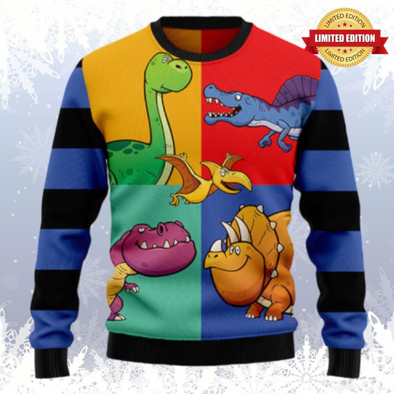 Dinosaur Color Ugly Sweaters For Men Women
