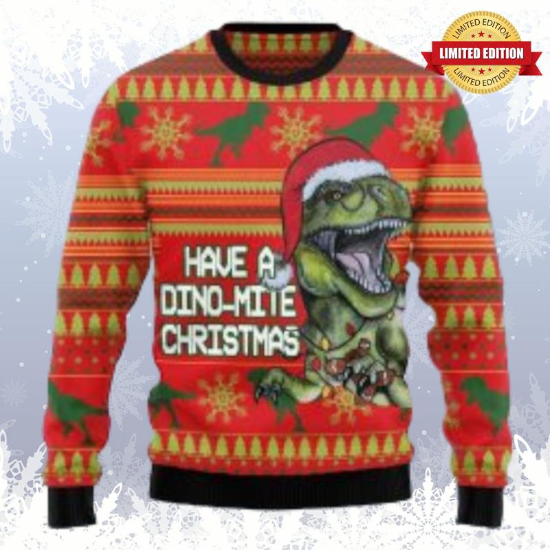 Dinosaur Funny Christmas Ugly Sweaters For Men Women