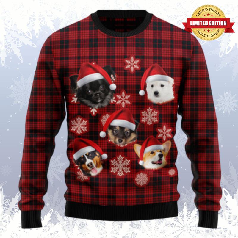 Dog Christmas Snowflake Ugly Sweaters For Men Women