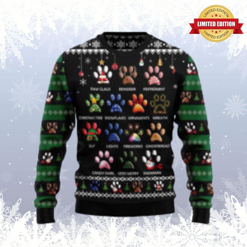 Dog Pawprint Ugly Sweaters For Men Women