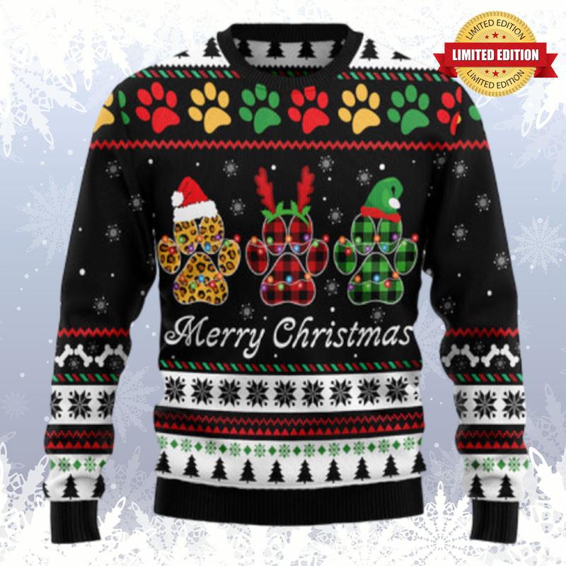 Dog Paws Xmas Ugly Sweaters For Men Women