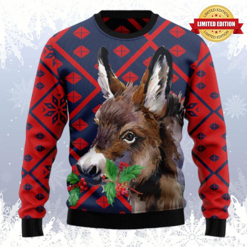 Donkey Christmas Ugly Sweaters For Men Women