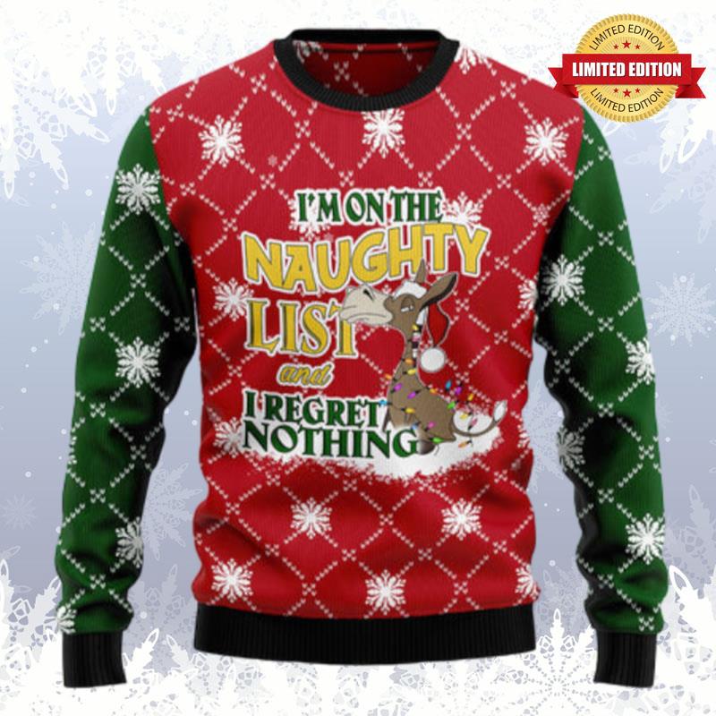 Donkey Naughty List Ugly Sweaters For Men Women