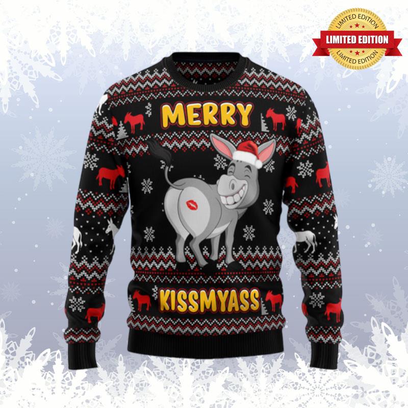 Donkeys Merry Kissmyass Ugly Sweaters For Men Women