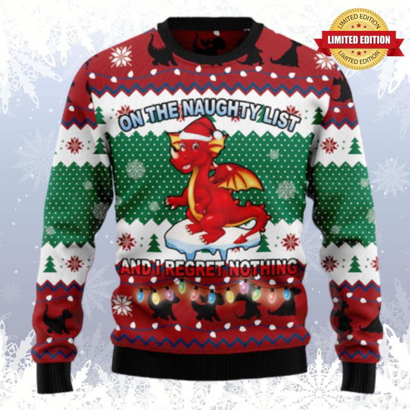 Dragon Christmas List Ugly Sweaters For Men Women