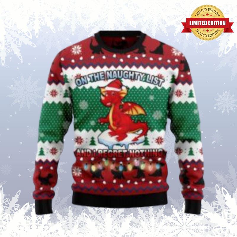 Dragon Christmas List Ugly Sweaters For Men Women