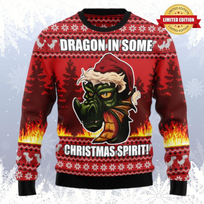 Dragon In Some Christmas Spirit Ugly Sweaters For Men Women
