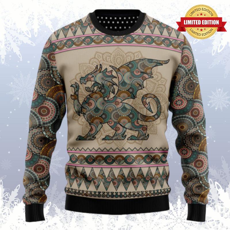 Dragon Mandala Ugly Sweaters For Men Women