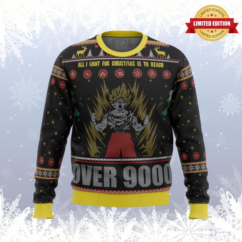 Dragonball Z Goku Over 9000 Ugly Sweaters For Men Women