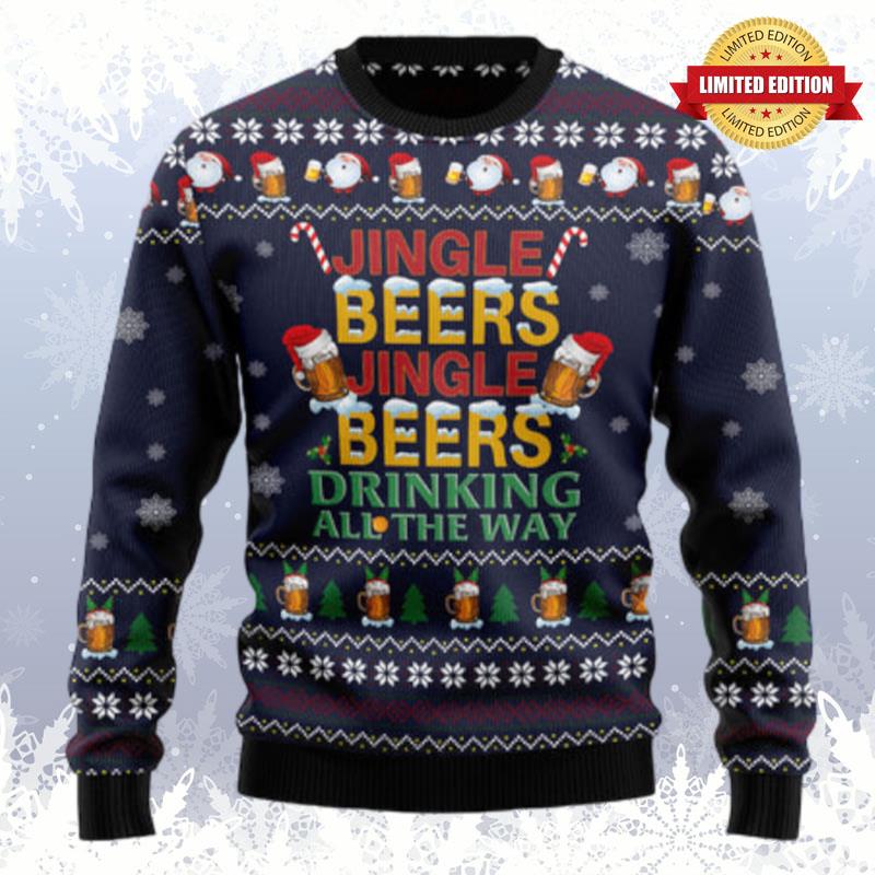 Drinking Beer All The Way Ugly Sweaters For Men Women