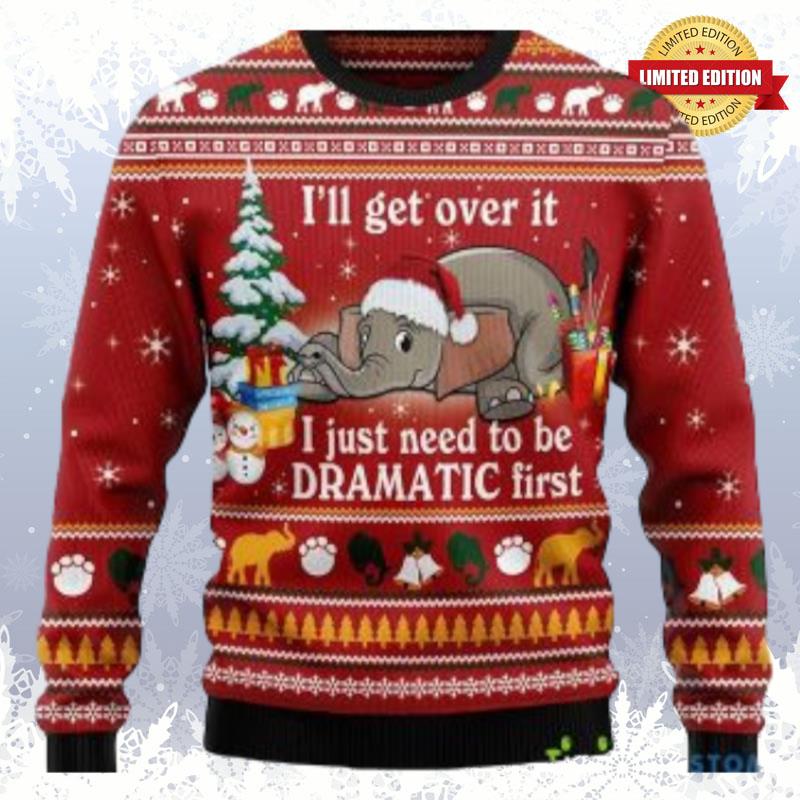 Elephant I ?l Get Over It Ugly Christmas Sweater for Men & Women Ugly Sweaters For Men Women