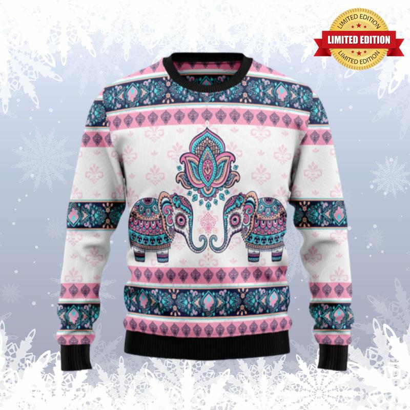 Elephant Mandala Ugly Sweaters For Men Women