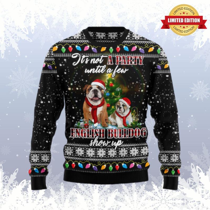 English Bulldog Show Up 1 Ugly Sweaters For Men Women