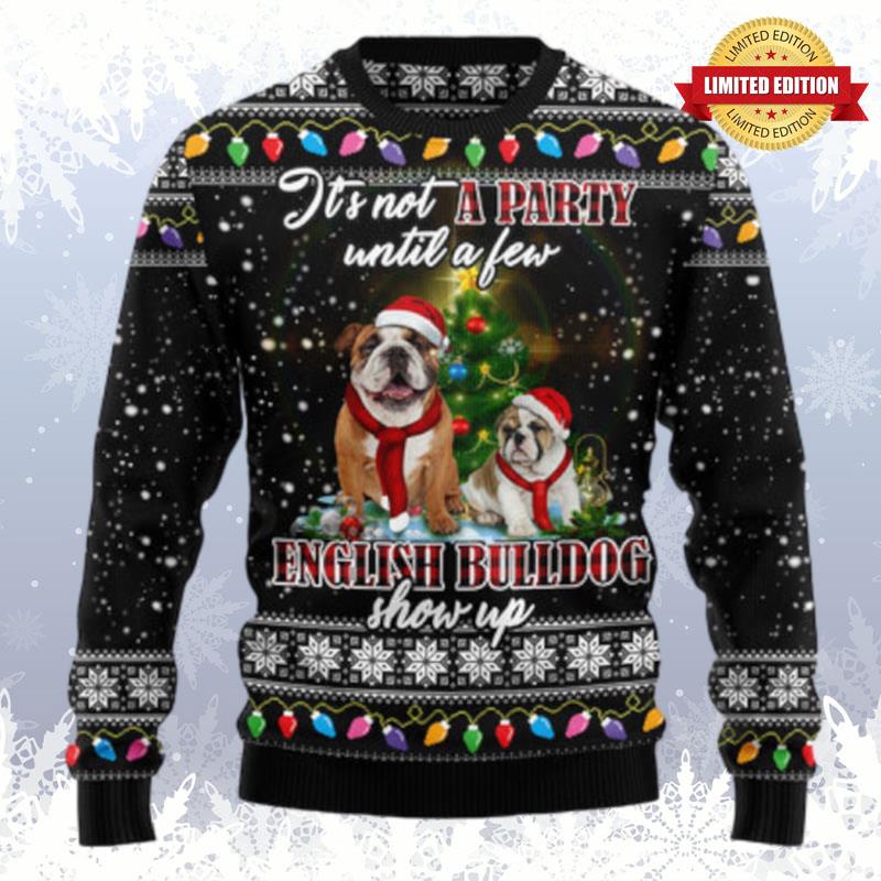 English Bulldog Show Up Ugly Sweaters For Men Women