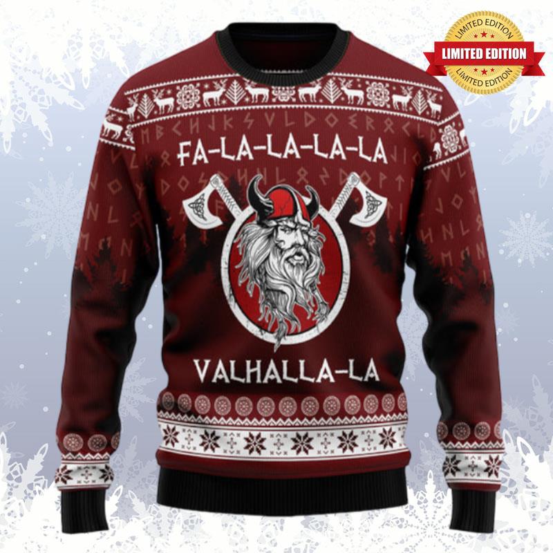 Fa La La La Valhalla La Viking Ugly Sweaters For Men Women