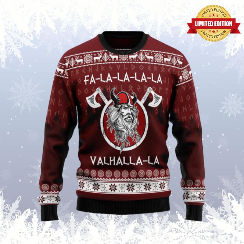 Fa La La La Valhalla La Viking Ugly Sweaters For Men Women