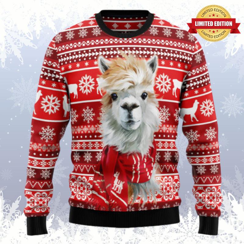 Festive Llama Xmas Ugly Sweaters For Men Women