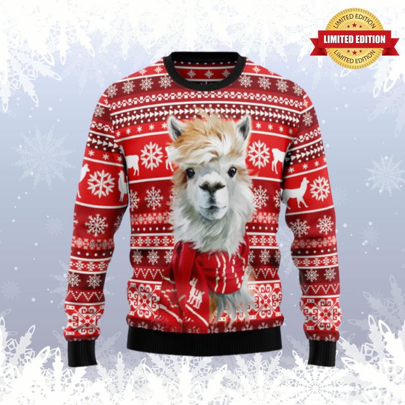 Festive Llama Xmas Ugly Sweaters For Men Women