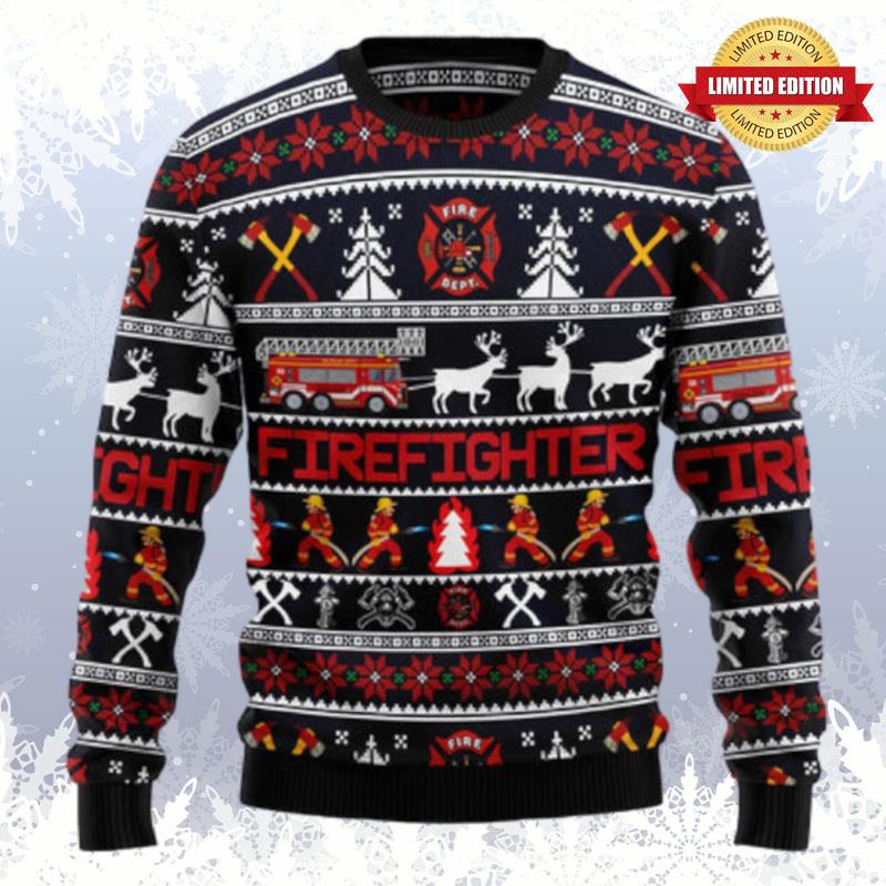 Firefighter Christmas Ugly Sweaters For Men Women