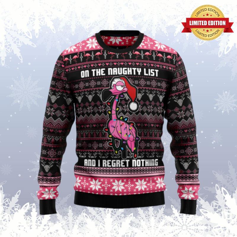 Flamingo Naughty List Ugly Sweaters For Men Women