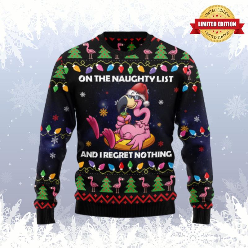 Flamingo On The Naughty List Ugly Sweaters For Men Women