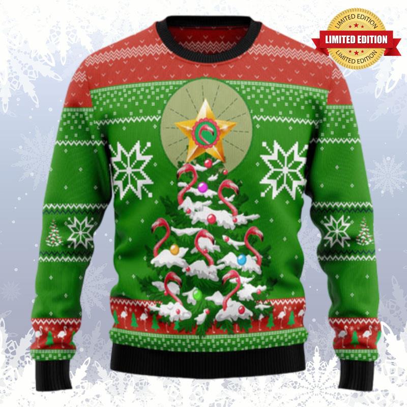 Flamingo Pine Tree Ugly Sweaters For Men Women