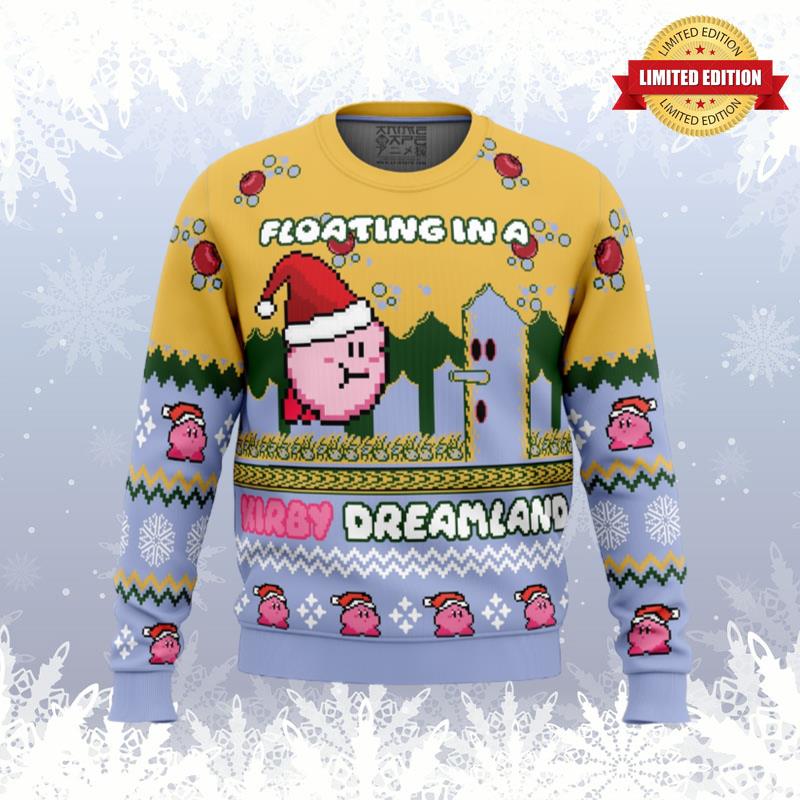 Floating in a Kirby Dreamland Ugly Sweaters For Men Women