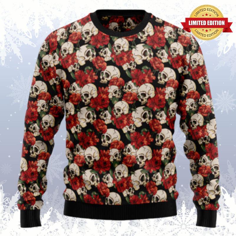 Floral Skull Ugly Sweaters For Men Women