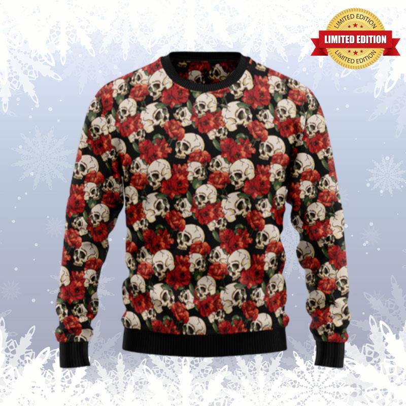 Floral Skull Ugly Sweaters For Men Women