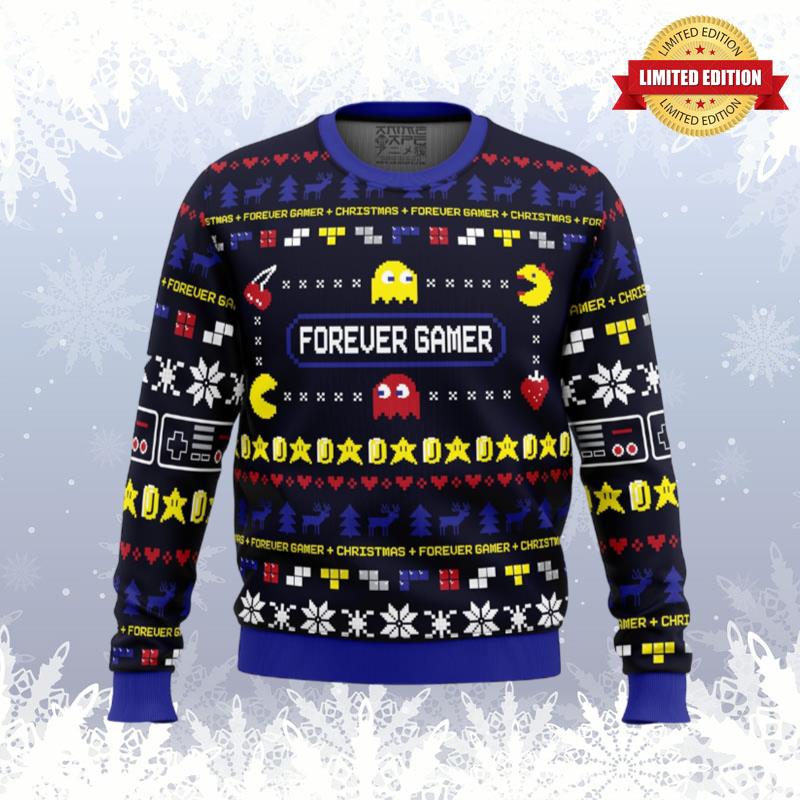 Forever Gamer Christmas Pac-Man Ugly Sweaters For Men Women