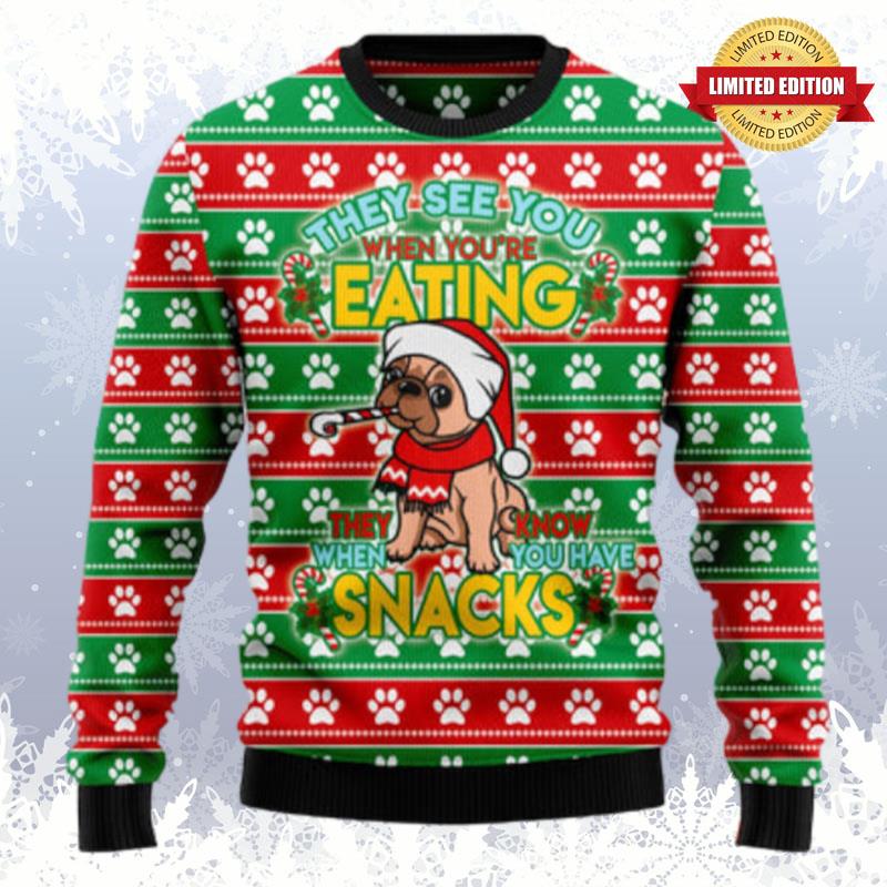French Bulldog See You Eating Snacks Ugly Sweaters For Men Women
