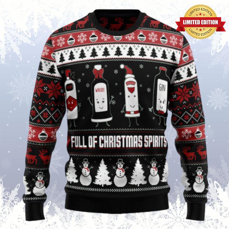 Full Of Christmas Spirits Ugly Sweaters For Men Women