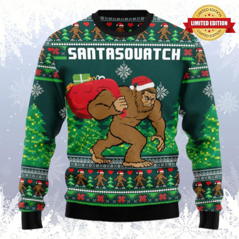 Funny Santasquatch Bigfoot Ugly Sweaters For Men Women