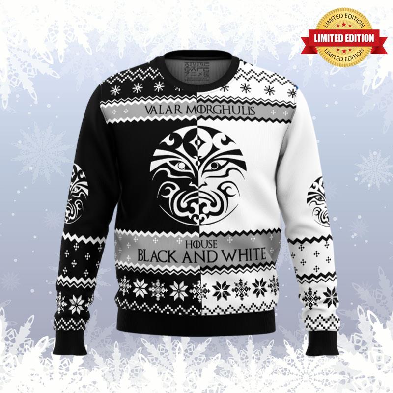 Game of Thrones House Black and White Ugly Sweaters For Men Women