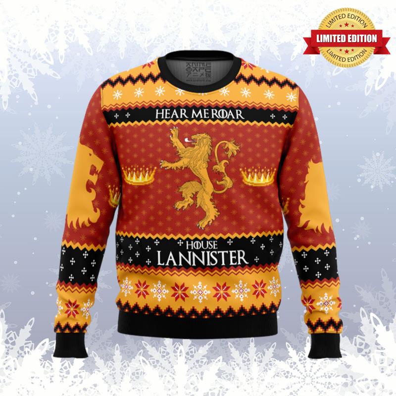 Game of Thrones House Lannister Ugly Sweaters For Men Women
