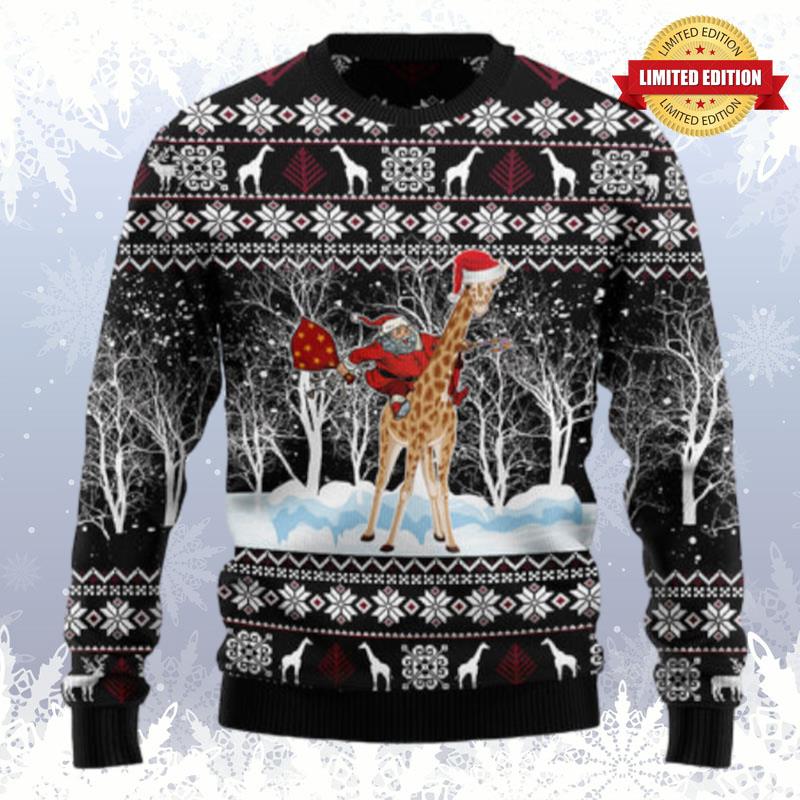 Giraffe And Santa Ugly Sweaters For Men Women