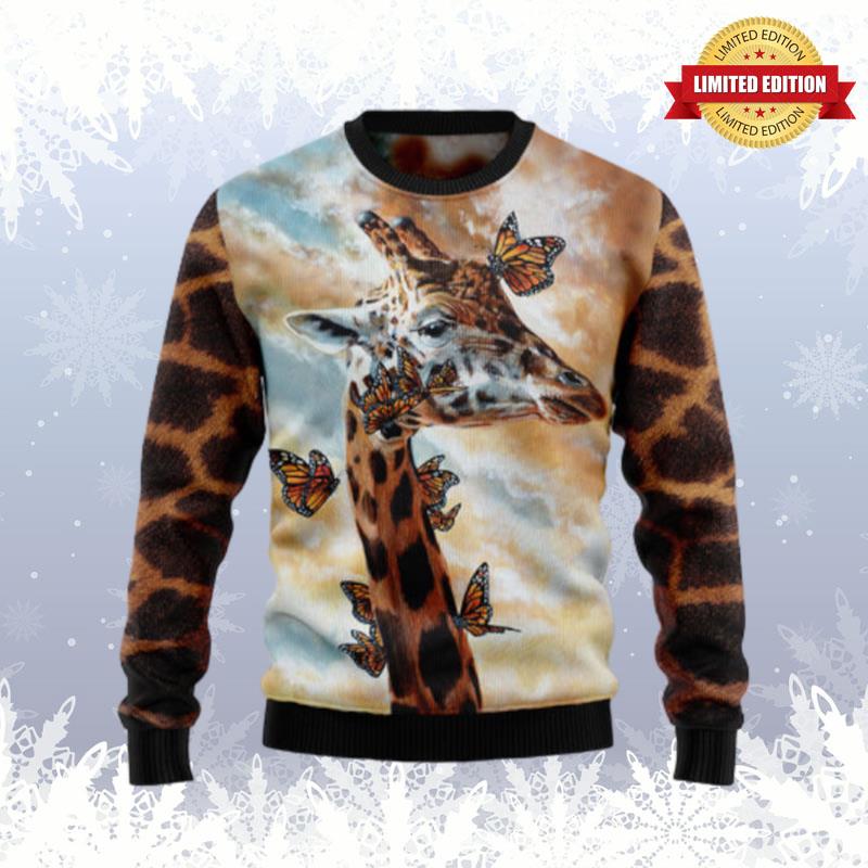 Giraffe Butterfly Ugly Sweaters For Men Women