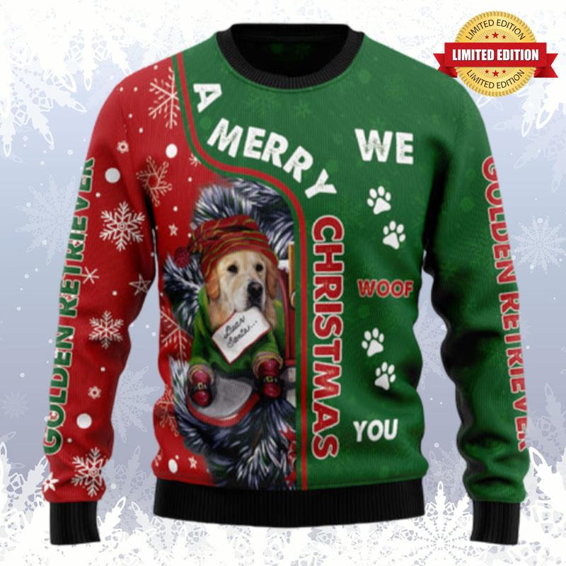 Golden Retriever HZ101609 Ugly Christmas Sweater unisex womens & mens, couples matching, friends, funny family sweater gifts (plus size available) Ugly Sweaters For Men Women