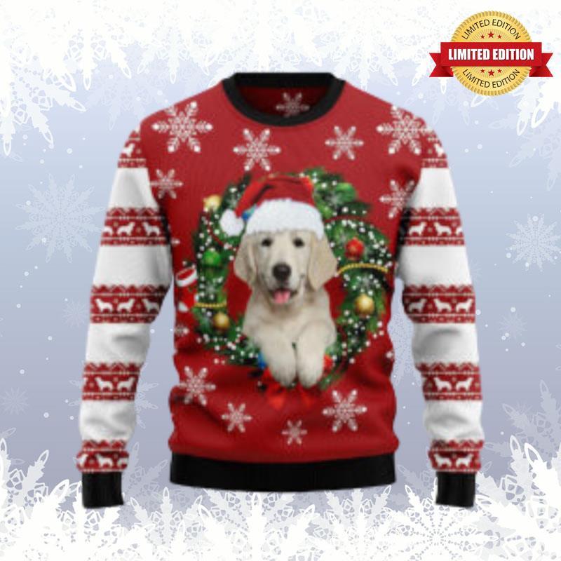 Golden Retriever Wearing Santa? Hat Cute Ugly Sweaters For Men Women