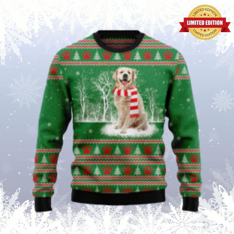 Golden Retriever Winter Tree Dog Lover Ugly Sweaters For Men Women