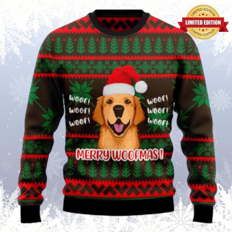 Golden Retriever Woofmas Ugly Sweaters For Men Women