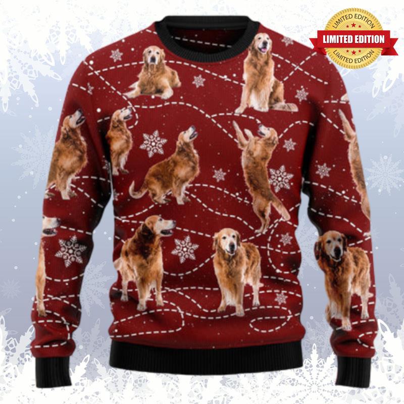 Golden Retriever Xmas Ugly Sweaters For Men Women