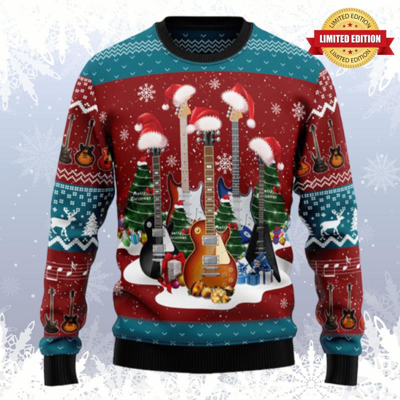 Guitar Christmas TG5115 Ugly Christmas Sweater Ugly Sweaters For Men Women